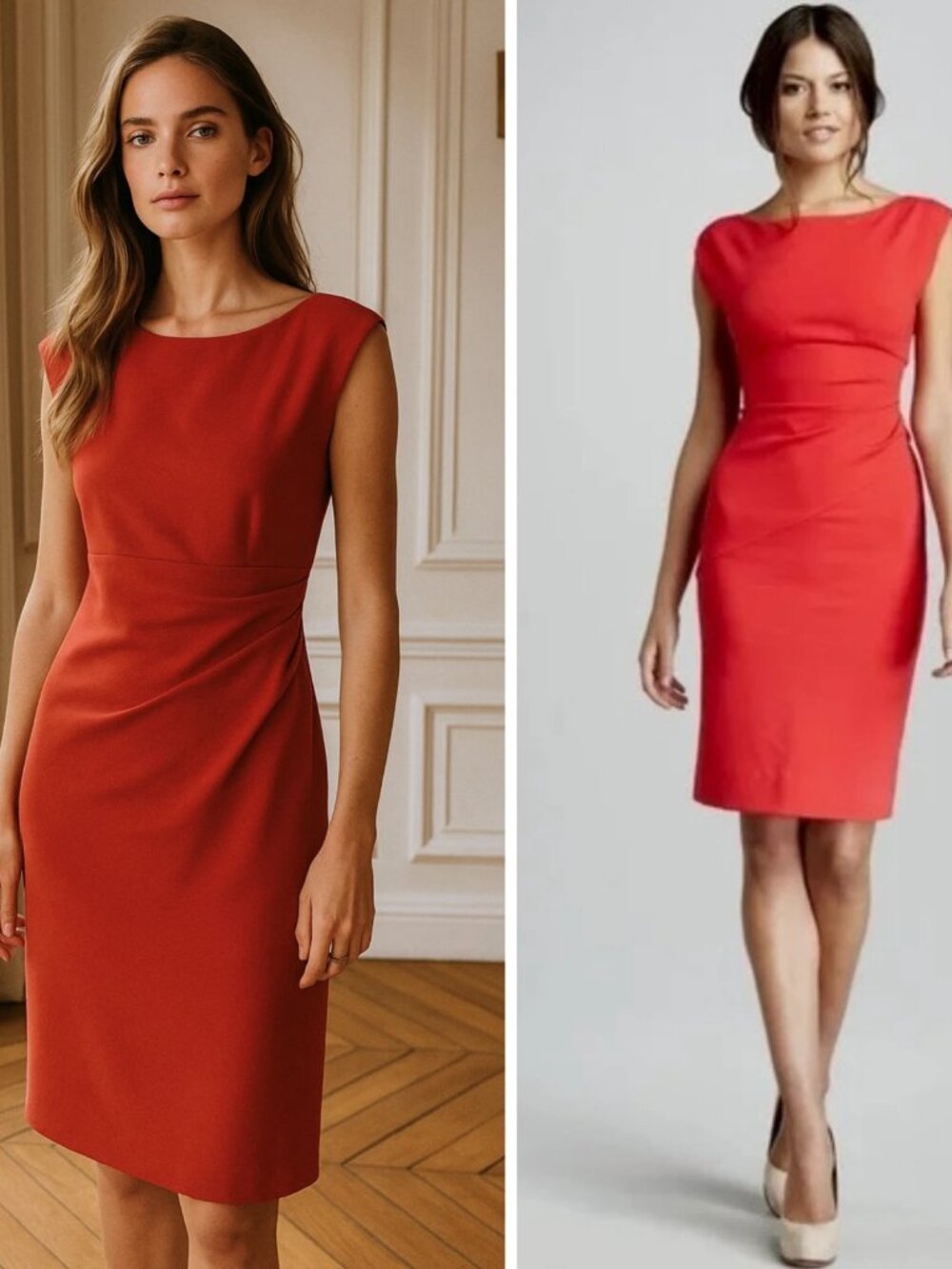 Diane Von Furstenberg Jori DVF Boat Neck Red Sleeveless Cocktail Dress Size 0